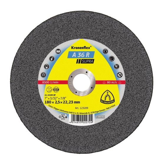 KLINGSPOR Disc de debitare A36R SUPRA, pentru inox 180x2x22mm