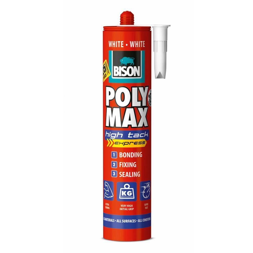 BISON Poly Max High Tack Express Adeziv şi etanşeizant, alb 425g