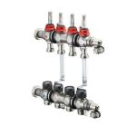 Distribuitor din inox „Multidis SF“ pentru incalzirea prin pardoseala cu debitmetre 0-5 l/min. pe tur
