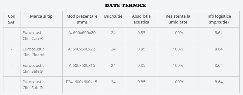 Plăci Eurocoustic pentru segmentul sănătate - imagine 2
